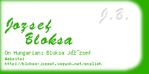 jozsef bloksa business card